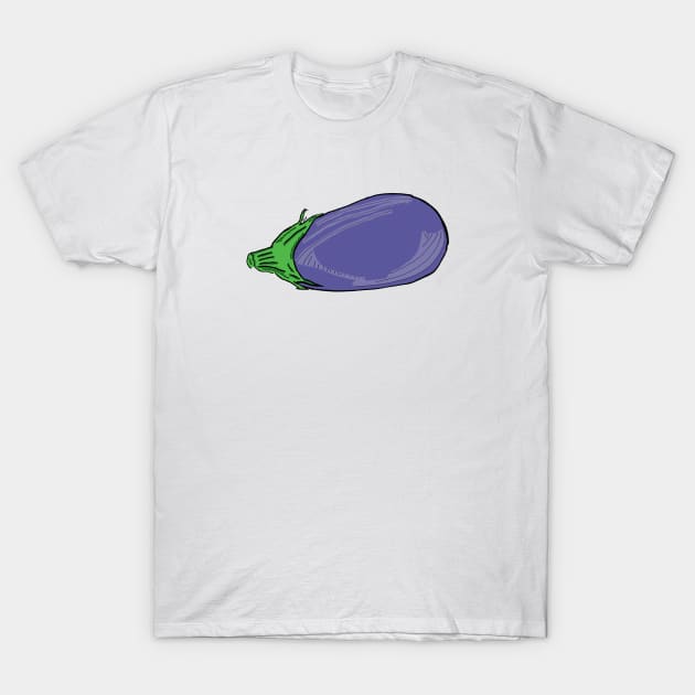 2021 04 vegetables digital painting l'aubergine T-Shirt by Katherine Montalto